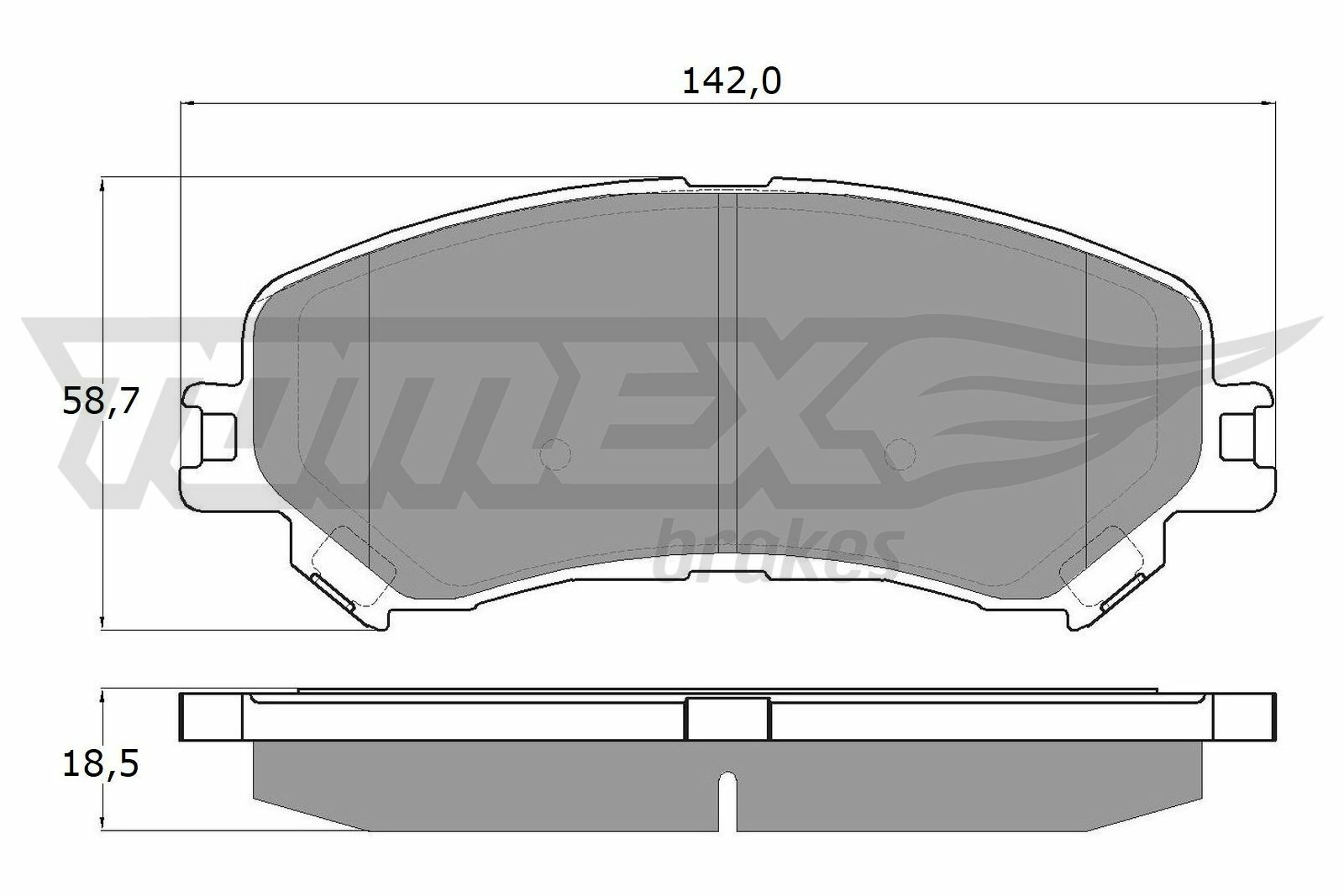 Sada brzdových destiček, kotoučová brzda TOMEX Brakes